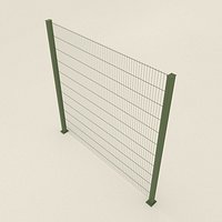 Metal Garden Fence Guardrail 3D model
