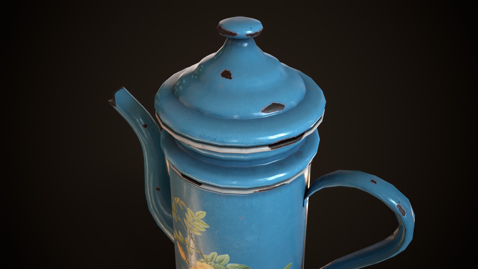 Old classic coffee kettle model TurboSquid 2053219