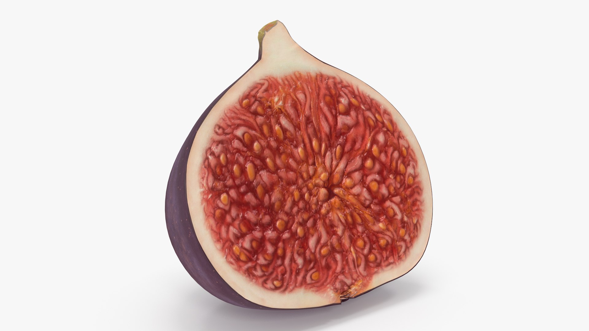 Black Mission Fig Fruit Half 3D model preview