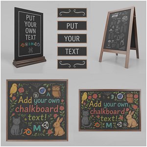 Professional Office Signage Set - Customizable Chalkboards 3D