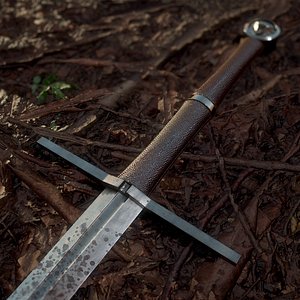 3D steel witcher sword