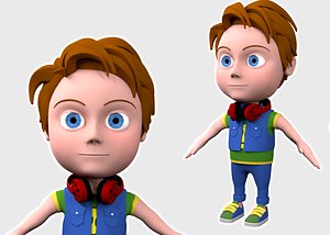 3D boy cartoon model