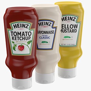 3D sauce set ketchup mayonnaise