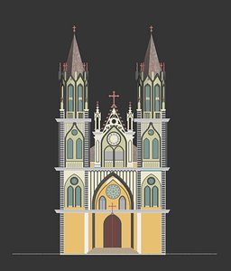 3D cathedral santa model