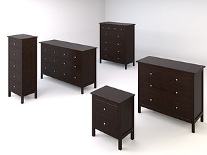 hemnes bedroom drawers chests 3d model