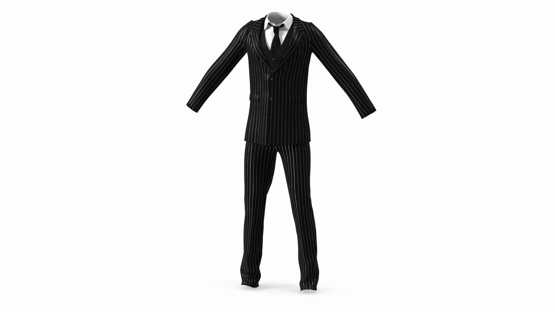 pinstripe suit with striped tie