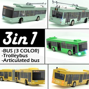MAZ Minsk City bus collection 3D