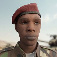 Somali Soldier Stands at Attention Fur