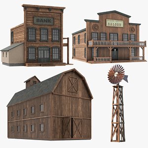 3D western building