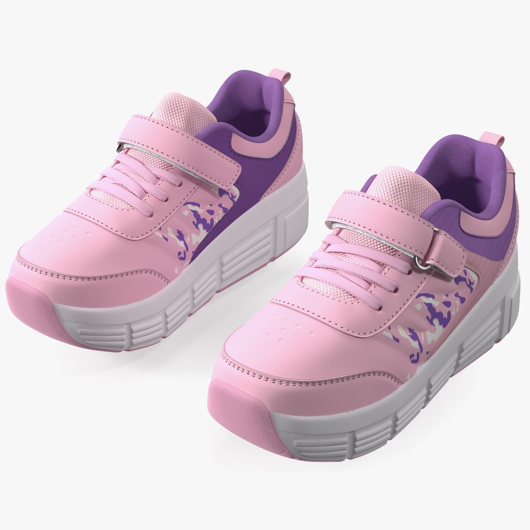 Roller Shoes Pink 3D model preview