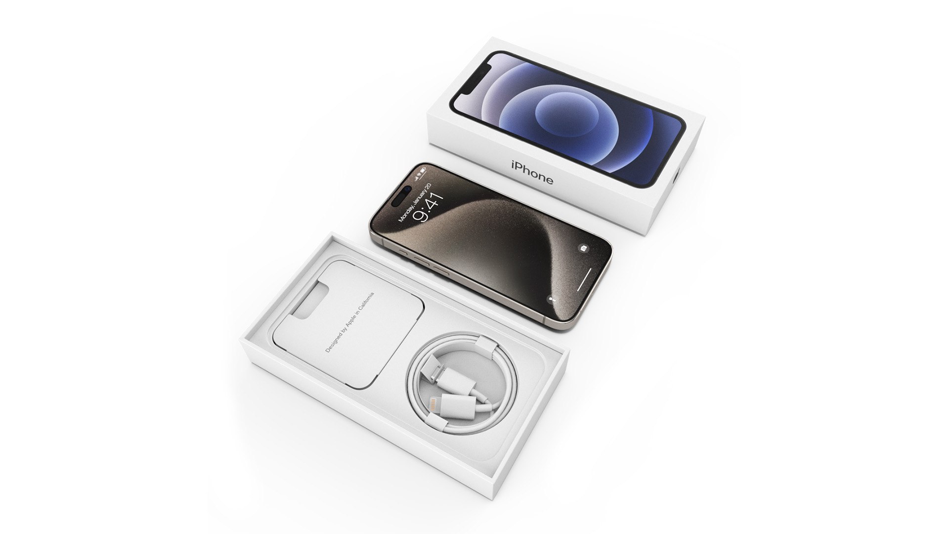 Apple IPhone 15 Pro Unpacked 3D model preview