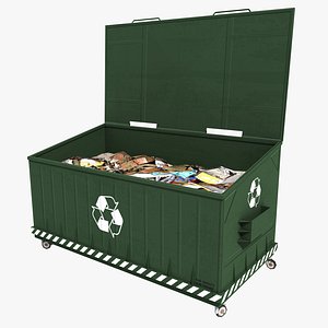 3d model dumpster contains green