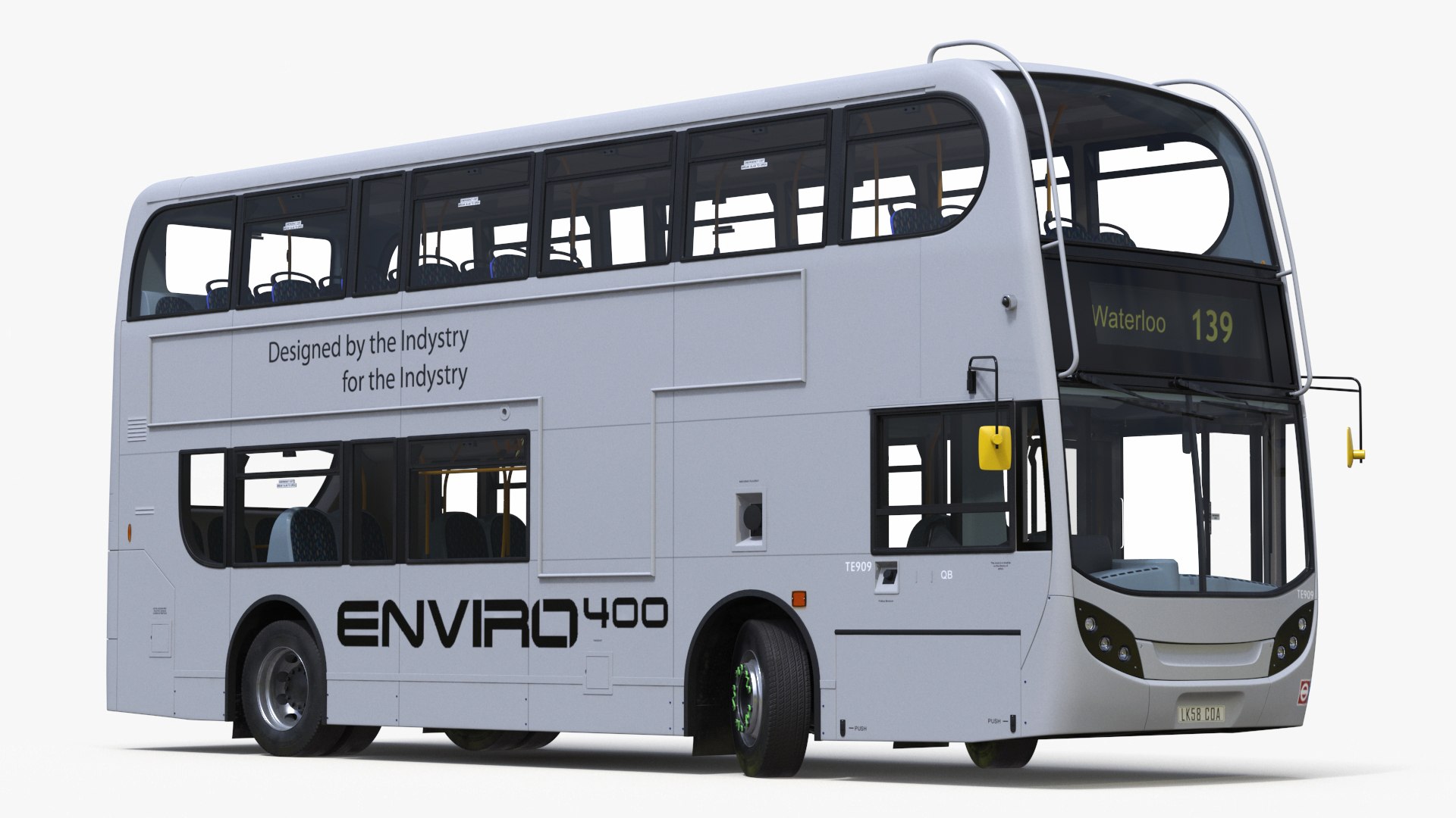 Alexander Dennis Enviro400 Double Decker Bus Rigged for Maya 3D model preview