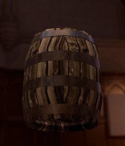 3ds max old wooden barrel