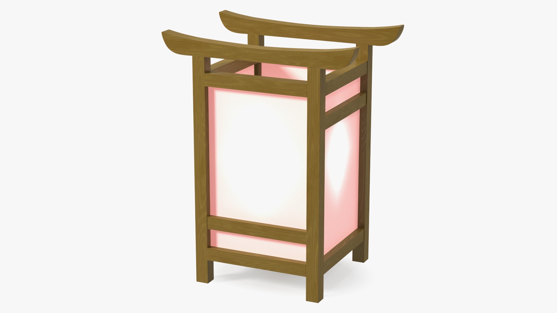 Wooden Shoji Lamp Small Glow 3D model preview