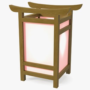 3D model Wooden Shoji Lamp Small Glow
