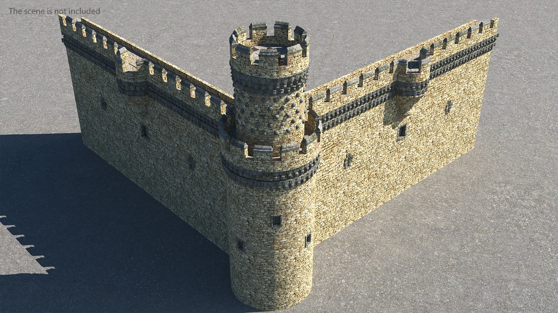 Castle Corner Wall 3D model preview