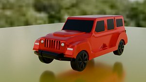 The 3D model of a jeep model