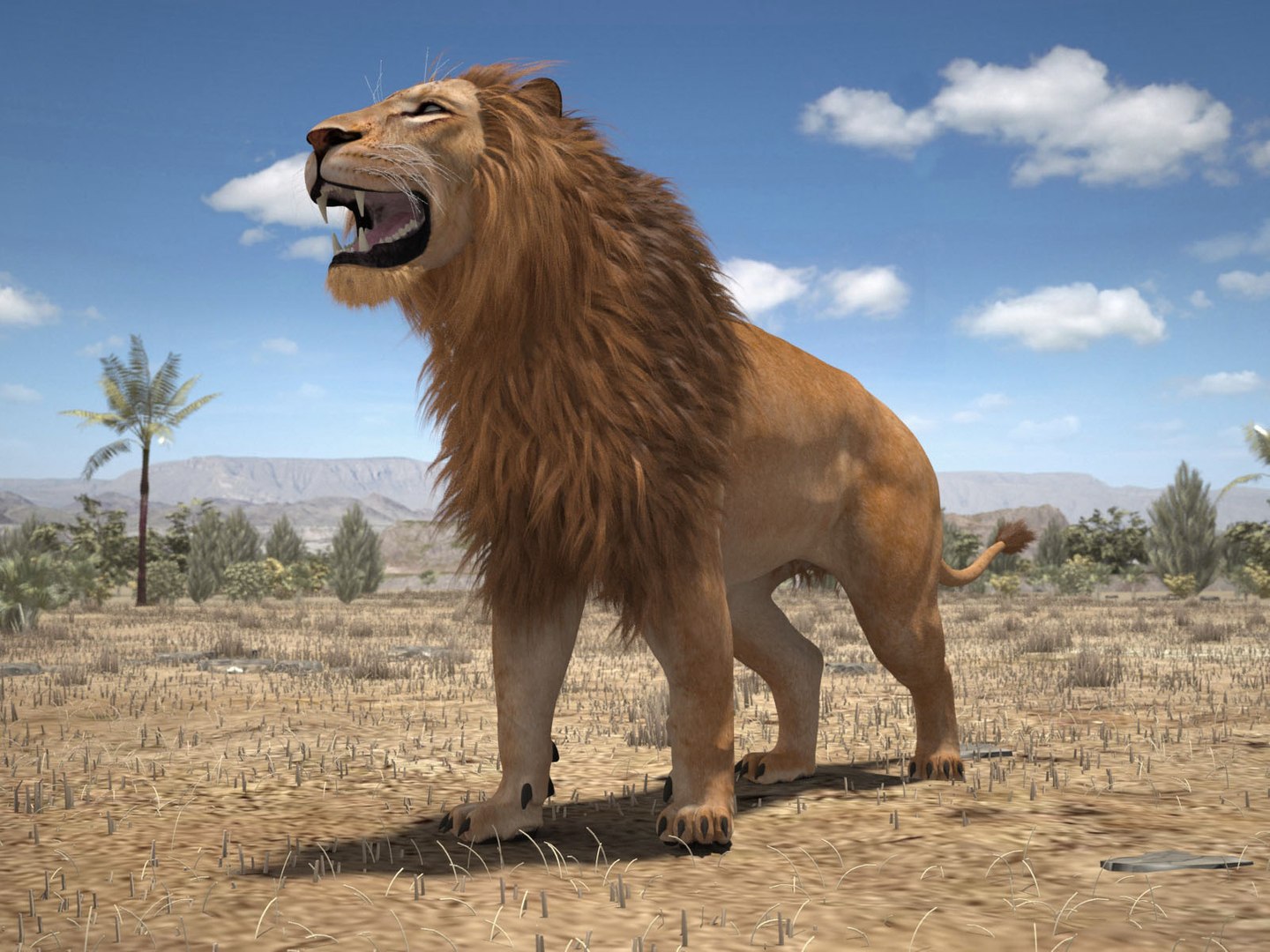3d Rigged Lion King Hair Fur