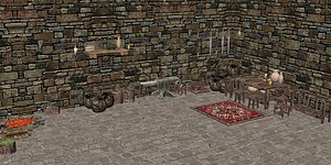Medieval Village house Interior objects
