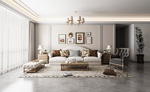 3D Modern living room