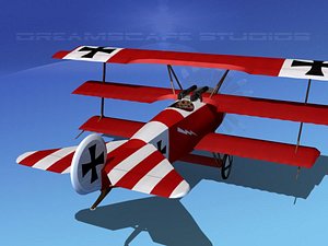 triplanes fokker dr-1 fighter 3d model