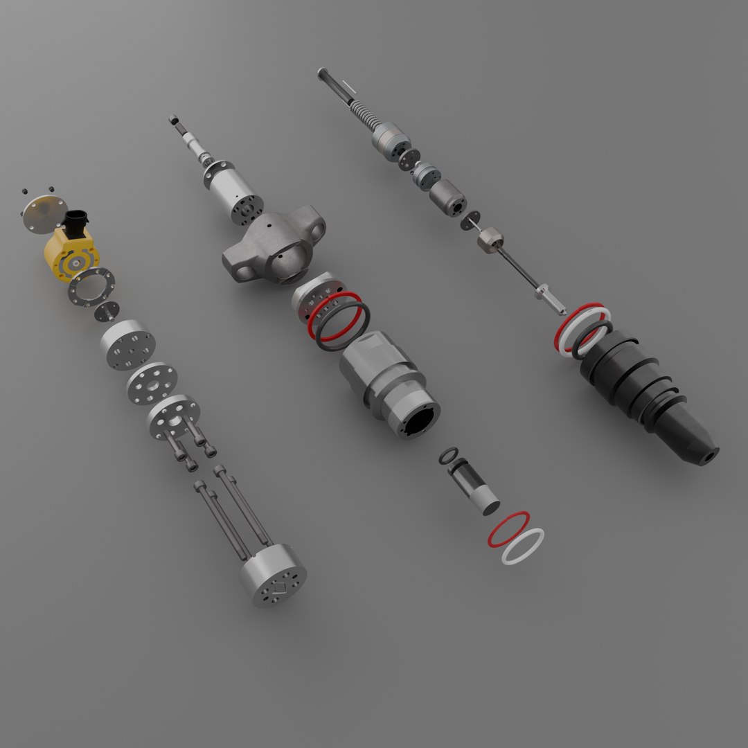3D Cat-Style Diesel Injector - Full Assembly - TurboSquid 2419292