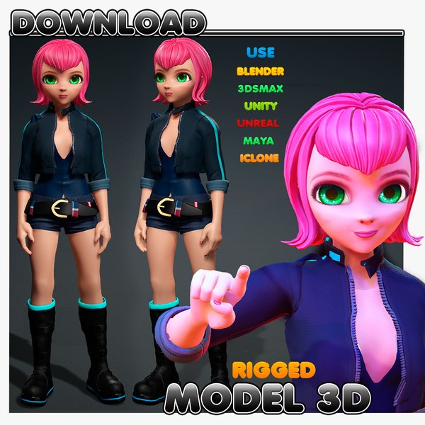 3D 3D MODEL GIRL CHARACTER DOWNLOAD