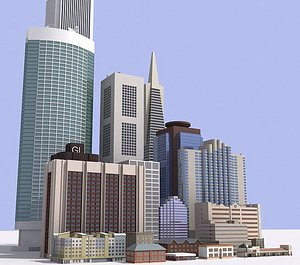 3d small medium rise buildings