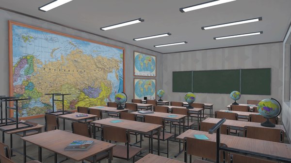 vr school - class 3D model