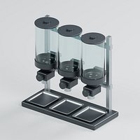Three Bin Bulk Food Dispenser Stand with Rotary Controls