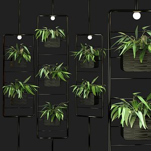 Metal hanging lamp Indoor square Plant pot partition divider