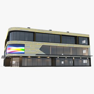 Commercial Shopping Center Night 3D model