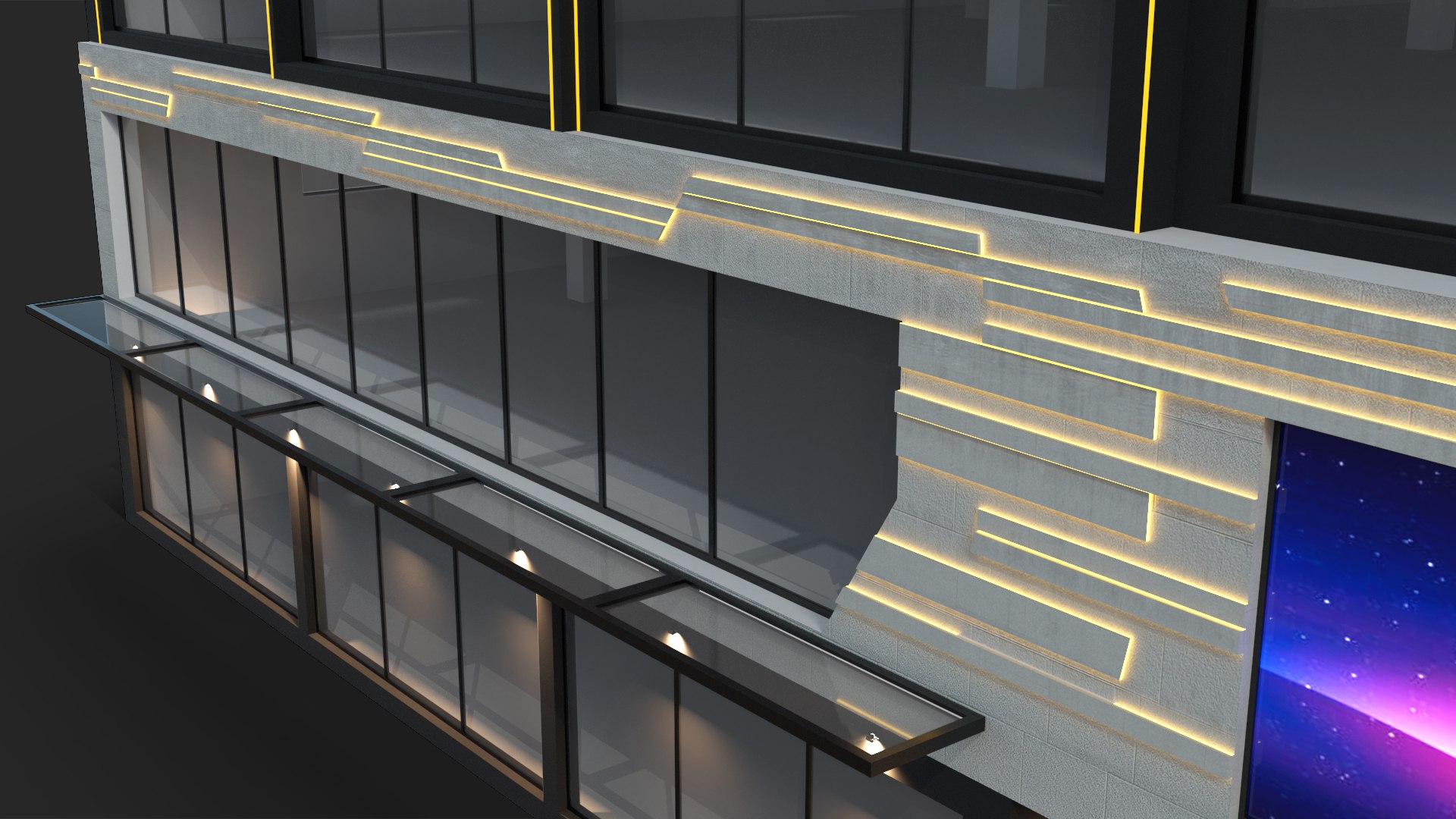 Commercial Shopping Center Night 3D Model - TurboSquid 2334163