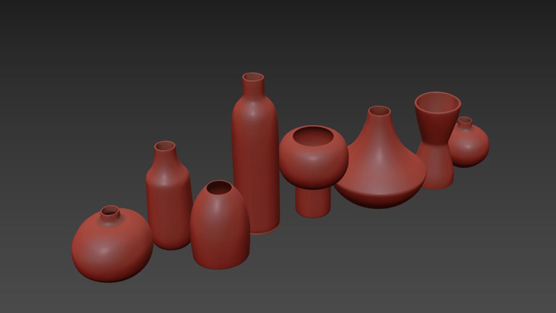 Set decorative vases 2 3D model - TurboSquid 2114075