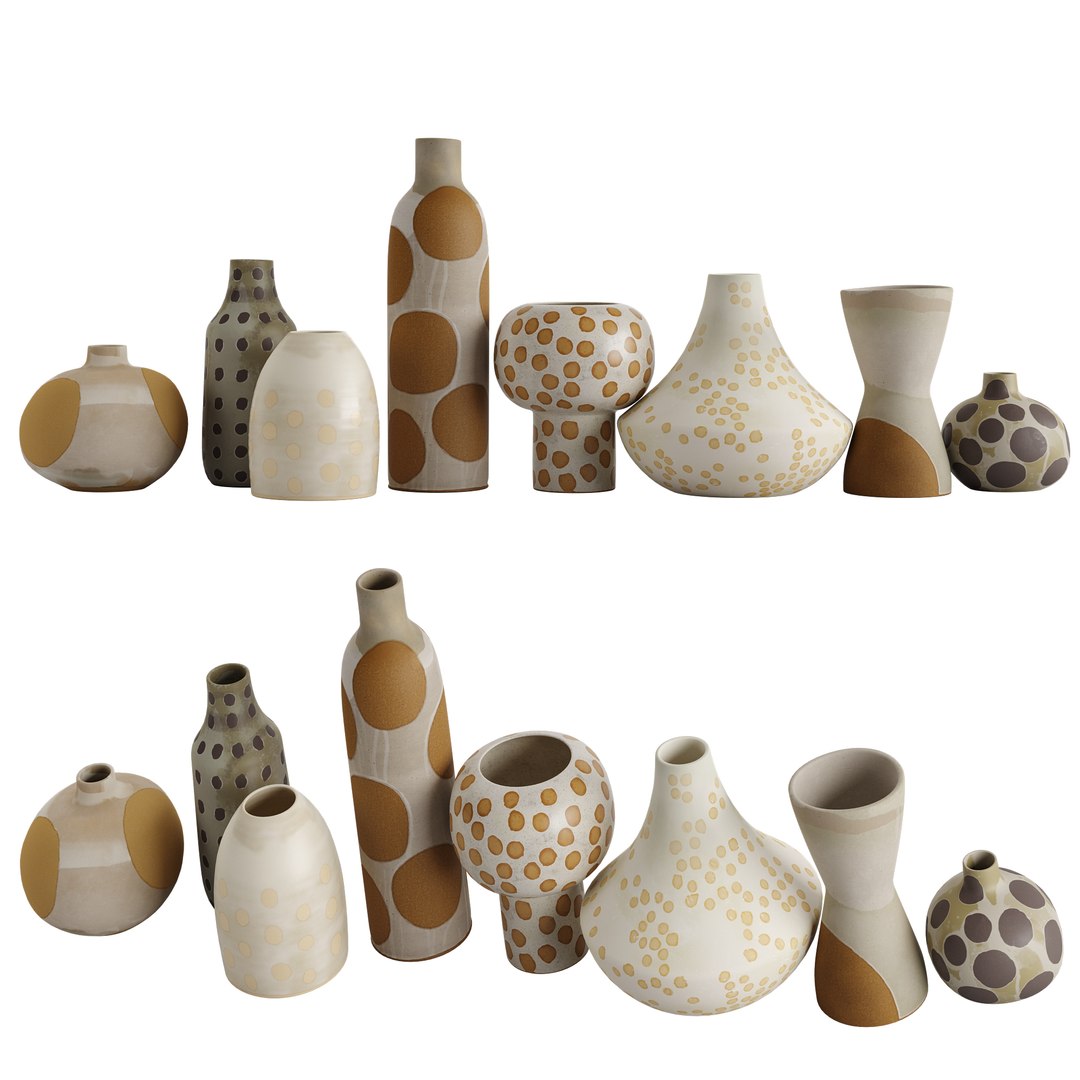 Set decorative vases 2 3D model - TurboSquid 2114075