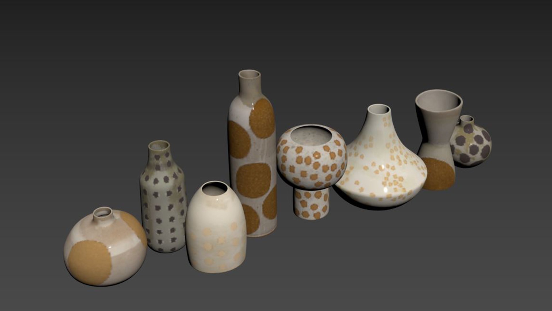 Set decorative vases 2 3D model - TurboSquid 2114075