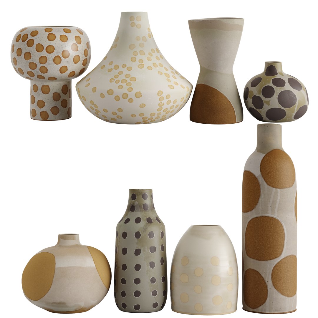 Set decorative vases 2 3D model - TurboSquid 2114075