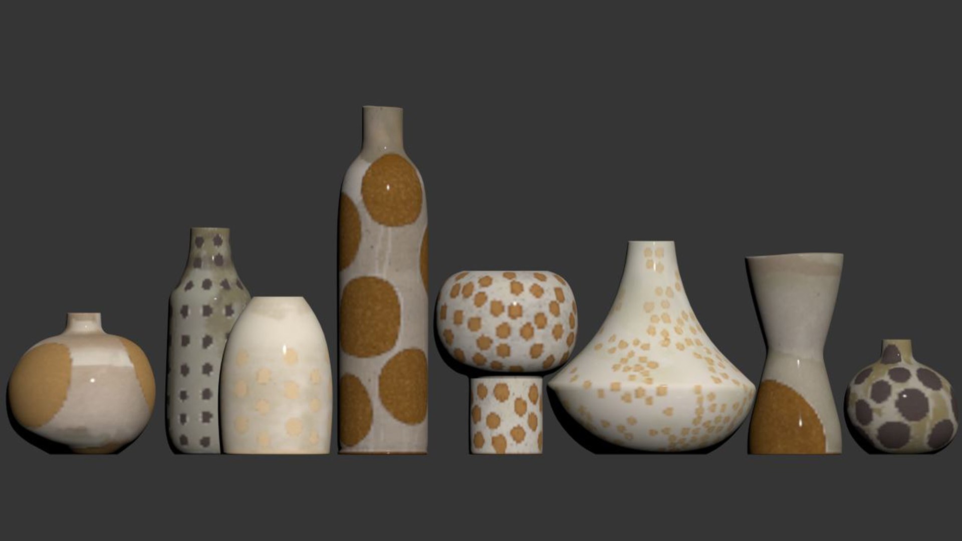 Set decorative vases 2 3D model - TurboSquid 2114075