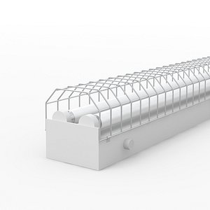 3D dual strip fluorescent fixture