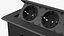 Damped Outlet Socket Three Plug Black