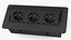 Damped Outlet Socket Three Plug Black