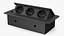 Damped Outlet Socket Three Plug Black