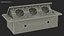 Damped Outlet Socket Three Plug Black