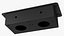 Damped Outlet Socket Three Plug Black