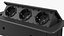 Damped Outlet Socket Three Plug Black