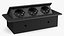Damped Outlet Socket Three Plug Black