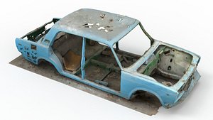 wrecked car model