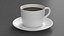 Ceramic Coffee Cup with Saucer 3D model