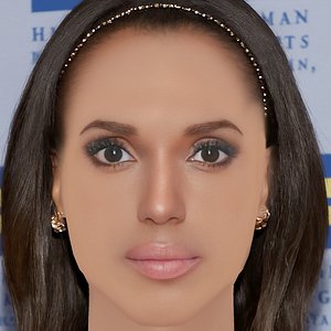 Kerry Washington Head - No Hair - Low poly head for game